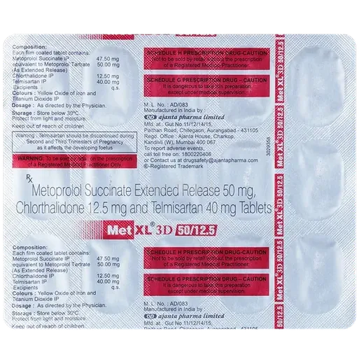 met xl 3d 50/12.5mg tablet 15's